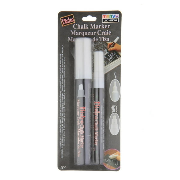 MARVY UCHIDA® BISTRO CHALK MARKERS 2 PC WHITE SET, Chalk Paint Marker