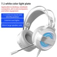 thumbnail image 3 of Matsuzay Auricular con cable USB LED Diadema ajustable Auricular con micrófono omnidireccional Cables de audio/vídeo Blanco, 3 of 6