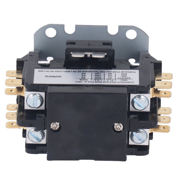 Contactor De 2 Polos De 40 Amperios - Alta Capacidad De Corriente, Contacto De aleación De Plata, Bobina De Cobre - Control De Motor HVAC Con Fácil Instalación