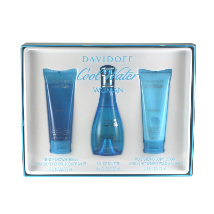Davidoff Cool Water Perfume Gift Set for Women, 3 Pieces