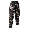 thumbnail image 4 of Camo Pants Men Joggers Slim Fit Combat Military Camouflage Cargo Pants with Multi Pockets Elastic Waist Drawstring BDU Pants Men Coffee XXL, 4 of 4