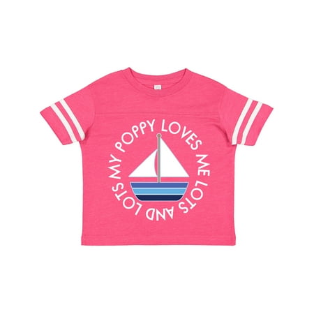 

Inktastic My Poppy Loves Me Grandson Sailboat Boys Gift Toddler Boy Girl T-Shirt