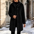 thumbnail image 2 of Yijfswar Cardigan for Women Hooded Long Fleece Jacket Button Down Outerwear, 2 of 5