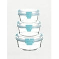 thumbnail image 6 of Genicook TAREE HI-TOP Lids with Pro Grade Removable Lockdown Levers Round Container, Set of 3, Blue, Kitchen Accessories, 6 of 6