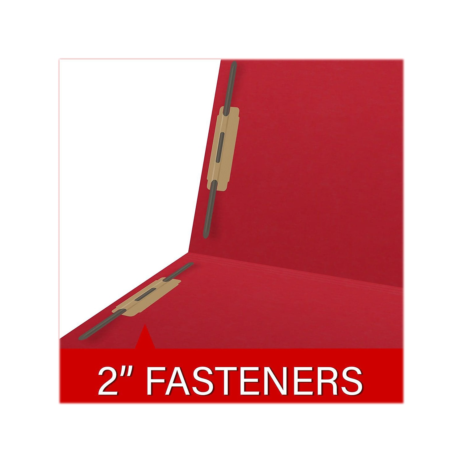 Medical Arts Press Reinforced End Tab File Folder Straight Cut Letter-Size Red 50/Box (S-01502-RED)