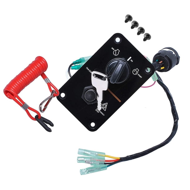 Riwesomey Panel de montaje de interruptor de llave de motor único fueraborda compatible con 704-82570-12-00 Bombillas para automóviles