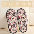 thumbnail image 2 of Bixox Men's Women's Guitar Skull rock Patterned Plush House Slippers, Memory Foam Slippers, Indoor and Outdoor Warm Plush Bedroom Shoes, Soft Flat Sole, Comfortable and Non-slip, 2 of 5