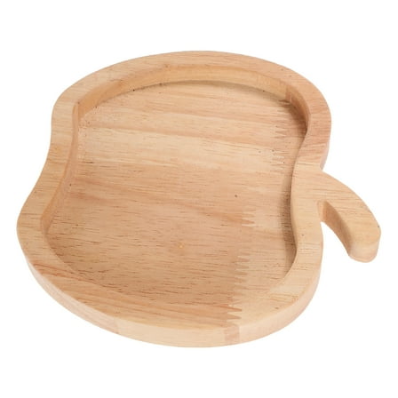 HAKIDZEL Apple Shaped Tray Wooden Khaki 1Pcs 5.5X5.5X0.6In