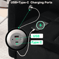 thumbnail image 6 of BINBANK Convertible Pull Out Couch with USB Port, 3-in-1 Velvet Sleeper Sofa, Black, 6 of 13