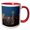 Red/White, variant on 3drose, Usa, Washington State. Seattle Skyline at Dusk., 11oz Two-tone Red Mug