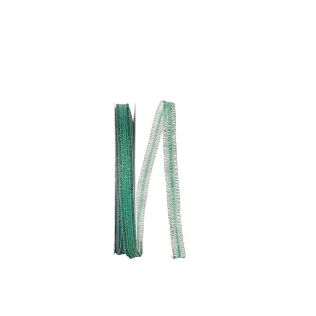 Reliant Ribbon 25766W-044-02J 0.5 in. 25 Yards Dainty Metallic Corsage Wired Edge Ribbon, Green