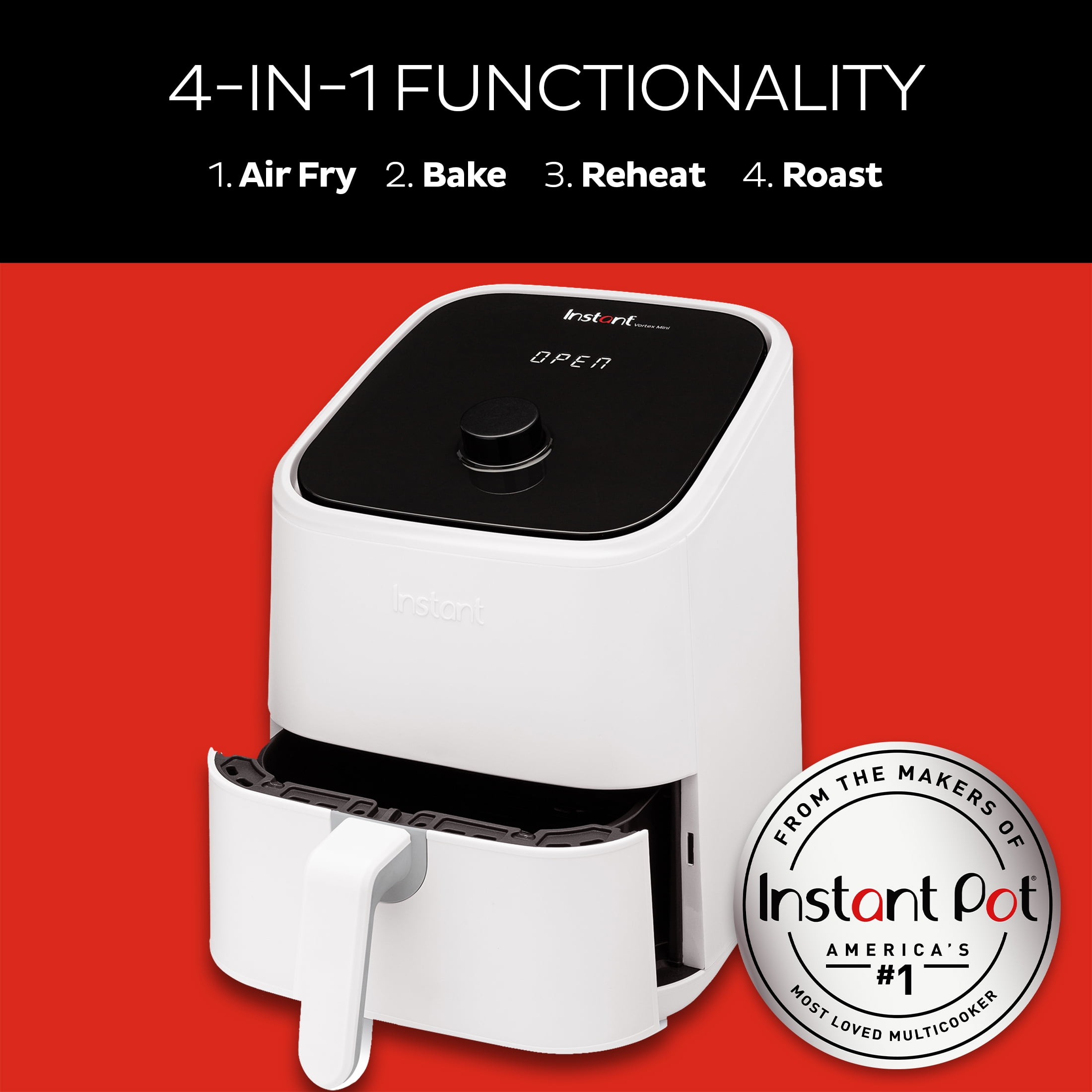 Instant Vortex Mini Air Fryer 2 Quart 4 In 1 White Walmart Com Walmart Com