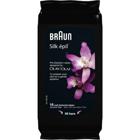 Braun Silk Epil Pre-Epilation Wipes, 16 Count