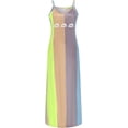 thumbnail image 3 of LAICAIW Robe d'Été Teinture sur Nœuds Florale Col en V Aguichant Sans Manches Femme Longue Mode Ample Maxi Robes Plage Fête Robe d'Été, 3 of 4
