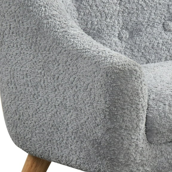 Amelia 28"W Gray Chenille Kids Sofa with Tufted Back and Wooden Legs,Gray Chenille Furniture Youth Kids Baby Furniture