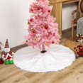 thumbnail image 4 of Falda de árbol de felpa peluda blanca pura, artículos navideños, decoraciones navideñas, artesanía, 4 of 4