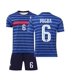 thumbnail image 1 of Nueva camiseta de fútbol para niños 2021/2022 # 6 Pogba 10 # Mbappe Camisetas de fútbol Conjunto de pantalones cortos Tallas para jóvenes-6 Bule-24 BmatwkZeng Bmatwk Jersey, 1 of 2