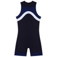 thumbnail image 6 of Zaldita Mens Swimming Bodysuit Sport Athletic Unitard Sleeveless Zip Up Leoatrd Bathing Surfing Suit Navy Blue L, 6 of 7