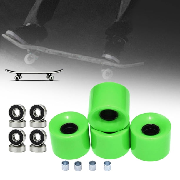 Juego de 4 ruedas de patineta Soledad PU de 60 mm 78A con cojinetes y espaciadores de acero alto