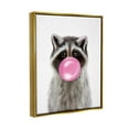 thumbnail image 3 of Stupell Industries Raccoon Bubble Gum Wildlife Portrait Graphic Art Metallic Gold Floating Framed Canvas Print Wall Art, Design by Elizabeth Tyndall, 3 of 6