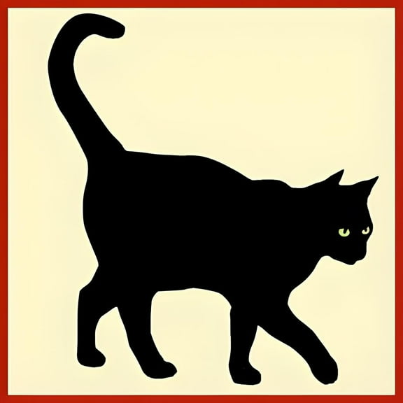 Black Cat 1 Stencil - Dog Cat Feline Silhouette Dog Cat Animal Lover DIY Template Reusable Laser Cut Mylar Template for Painting Home Decor DIY Crafts - The Artful Stencil