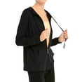 thumbnail image 2 of TheLovely Women's Lightweight Cotton Blend Long Sleeve Zip Up Thin Hoodie Jacket, 2 of 3