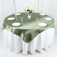 thumbnail image 3 of Efavormart 60" SATIN Square Tablecloth Overlay For Wedding Catering Party Table Top Decorations Eucalyptus Sage Green, 3 of 11