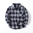 thumbnail image 3 of Hicidod Kids Baby Boys Girls Plaid Flannel Jacket Long Sleeve Button Down Lapel Neck Shacket Coat Outwear With Pockets Clearance, 3 of 6