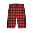 thumbnail image 5 of ZToonmas Men's Casual Pajama Shorts Bermuda Shorts Plaid Elastic Waist Drawstring Sports Fitness Shorts, 5 of 7
