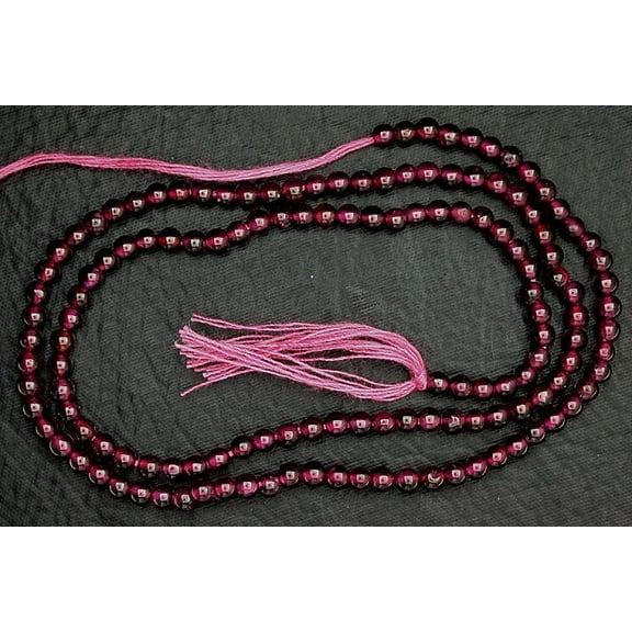 3.5mm 3.2mm To 3.5mm Round Garnet Gem Bead 15 Inch Strand GBS11/9723