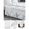 thumbnail image 5 of Queen Size Flat Sheet Only, Navy Blue Grey Branch Soft Brushed Microfiber Bed Sheets, Spring Summer Pastoral Botanical Hotel Quality Breathable Bedding Top Sheet, Easy Care, 90"x102", 5 of 9