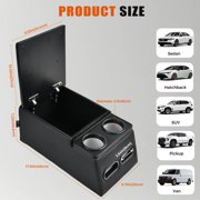 Universal Rear Bench Seat Car Center Console Truck Seat Organizer Storage Back Seat Car Organizer with Cup Holder Large Storage Box Central Armrest Box (Carbon Fibre)