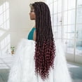 thumbnail image 6 of Braided Wigs Synthetic Lace Wigs Full Lace Wig For Women Braid 36 Inches Braiding Hair Lace Frontal Knotless Box Braids Wigs (1B/BUG Color), 6 of 7