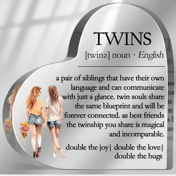 Sister Gifts For Women Thank You Gifts For Twins Sister Bestie Birthday Friendship Gifts Inspirational Desk Decorative Sign For Home Office Twins Definition Plaque 4X4 In