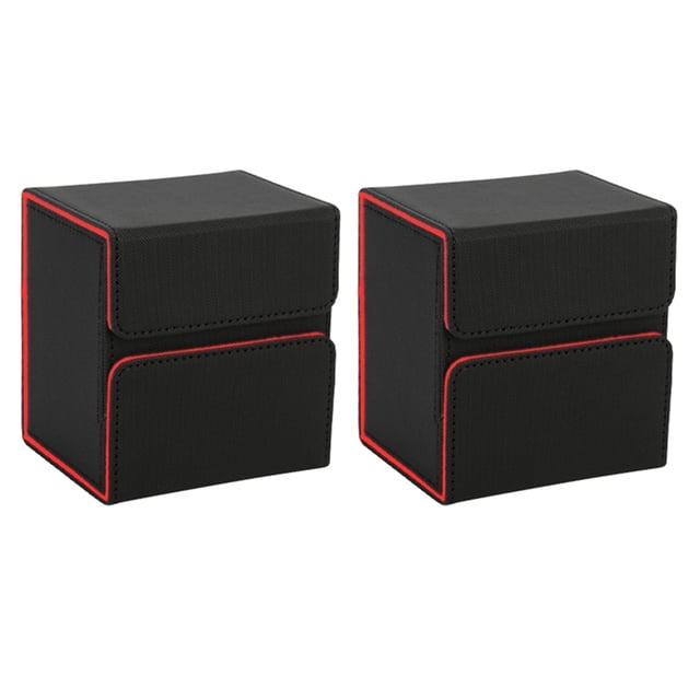 Caja de Almacenamiento Portátil de Juegos de Mesa, Protector de Tarjeta, Caja de Almacenamiento de Gran Capacidad Negro + Naranja