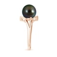thumbnail image 3 of ANGARA Solitaire Tahitian Cultured Pearl Bypass Split Shank Ring in 14K Rose Gold for Women | June Birthstone, Birthday, Anniversary, Jewelry Gift for Women | Pearl Ring, 3 of 9