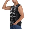 thumbnail image 3 of Lsque Chained Skull Artwork Print Men's Cotton Blend Sleeveless Muscle Shirts (S-3XL)- Moisture Wicking, Odor Protection, UPF 30+,3X-Large, 3 of 8