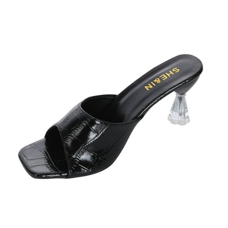 

Shoes For Women Sandals Ladies Sandals Shoes For Women Sandals New Fashion Transparent Heel Square Toe High Heel Sandals