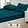 thumbnail image 5 of 1000 Thread Count 3 Piece (1- Fitted Sheet + 2- Pillow cover) Quality 15 Inch Deep Pocket 100% Egyptian Cotton Color Teal Solid Size Twin XL, 5 of 6