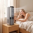 thumbnail image 4 of Leeye Bladeless Dual Tower Desk Fan with Humidifier USB Rechargeable Quiet Oscillating 6 Speeds Compact Personal Cooling Fan for Home Office Bedroom, Black, 13.46in, 4 of 9