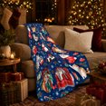 thumbnail image 3 of Christmas Cats Navy Blue Pattern Playful Holiday Illustration, Playful Pet Portrait Pattern, Warm Flannel Blanket for Living Room and Bedroom, Cat Lovers Christmas Gift, Pet Lover Home Decor, 3 of 9