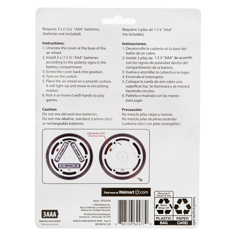 Way To Celebrate Easter Light-Up Air Wheel, Bunny - Walmart.com