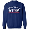 thumbnail image 2 of OXI Crewneck Sweatshirt - Never Trust An Atom, Basic Casual Sweatshirts for Men's and Women Fleece Sweatshirt Long Sleeve - Navy Blue X-Large, 2 of 2