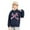 Navy, variant on Navy Kids Girls Hooded Sweatshirt 2-7T, 100% Polyester Bow Print Pullover Hoodie, Easy Care Machine Washable Wrinkle Resistant,Size 6 T