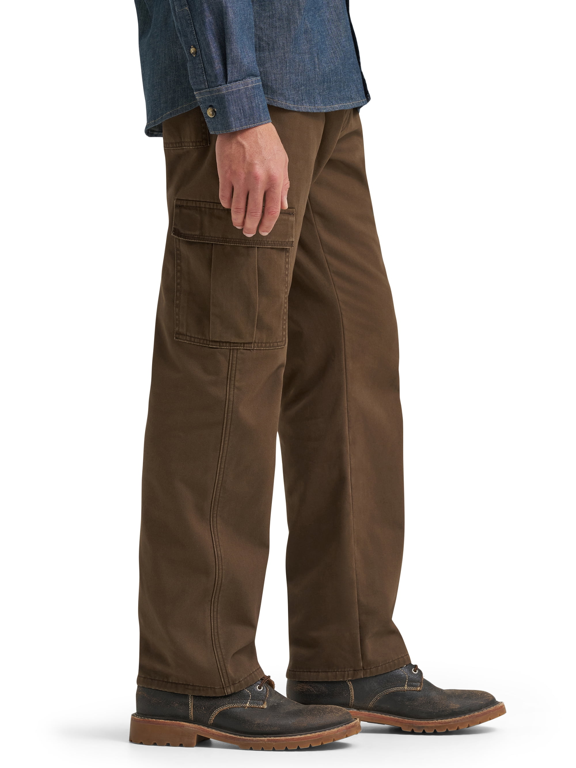 Wrangler Men's and Big Men's Relaxed Fit Fleece Lined Cargo Pant 29X30-48X30