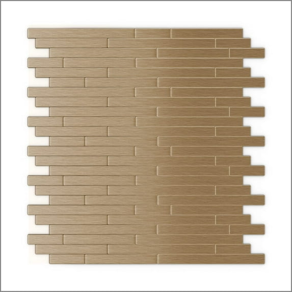 Kellie Light Copper 12.09 in. x 11.97 in. x 5 mm Metal Peel and Stick Wall Mosaic Tile (6.03 sq. ft./case)