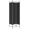thumbnail image 3 of vidaXL 3-Panel Room Divider Black 120x220 cm Fabric, 3 of 5