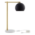 thumbnail image 1 of Posh Living Kendric Table Lamp 5ft Power Cord Marble Stone Base Black, 1 of 9