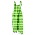 thumbnail image 3 of JURANMO St. Patrick's Day Jumpsuits for Women Plus Size Cute Irish Clover Graphic Jumper Pants Summer Casual Sleeveless Wide Leg Linen Overalls with Pockets Green L Clearance Sale, 3 of 6