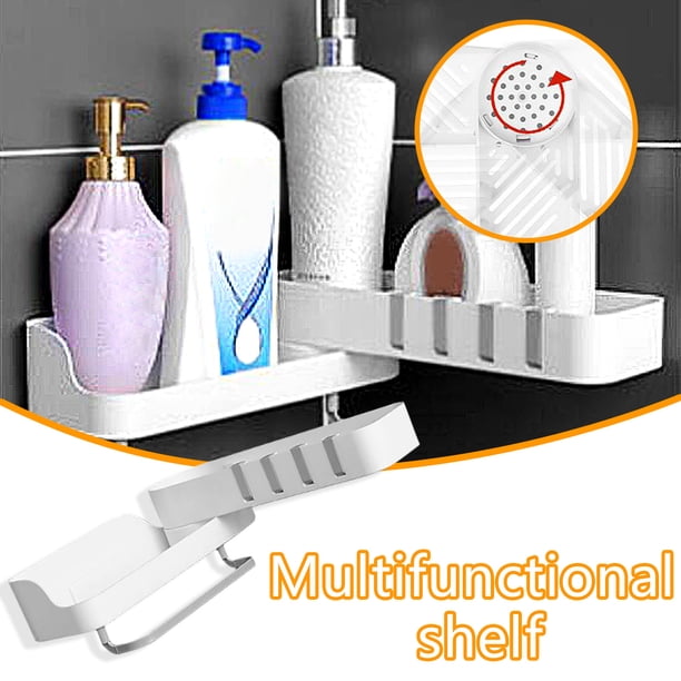 Precios Especiales en Productos Populares, Estante de pared para baño, cocina, baño, estante de almacenamiento, estante giratorio en capas triangulares Akmoler